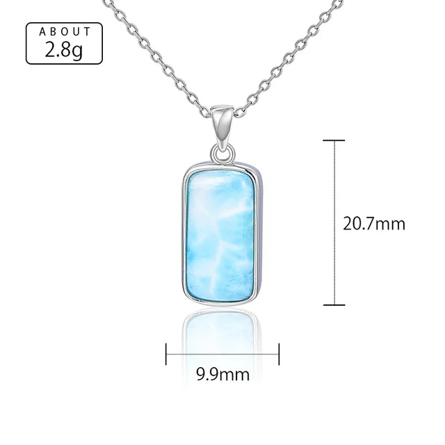 925 Sterling Silver Eye-Catching Larimar Necklace