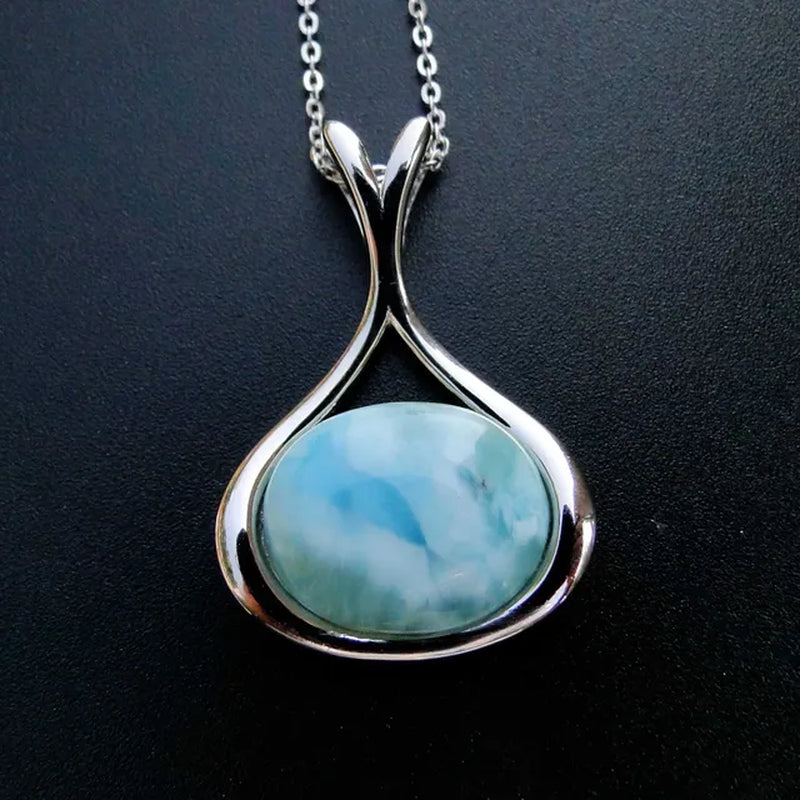 Caribbean Larimar Jewelry 925 Sterling Silver Natural Larimar Pendants