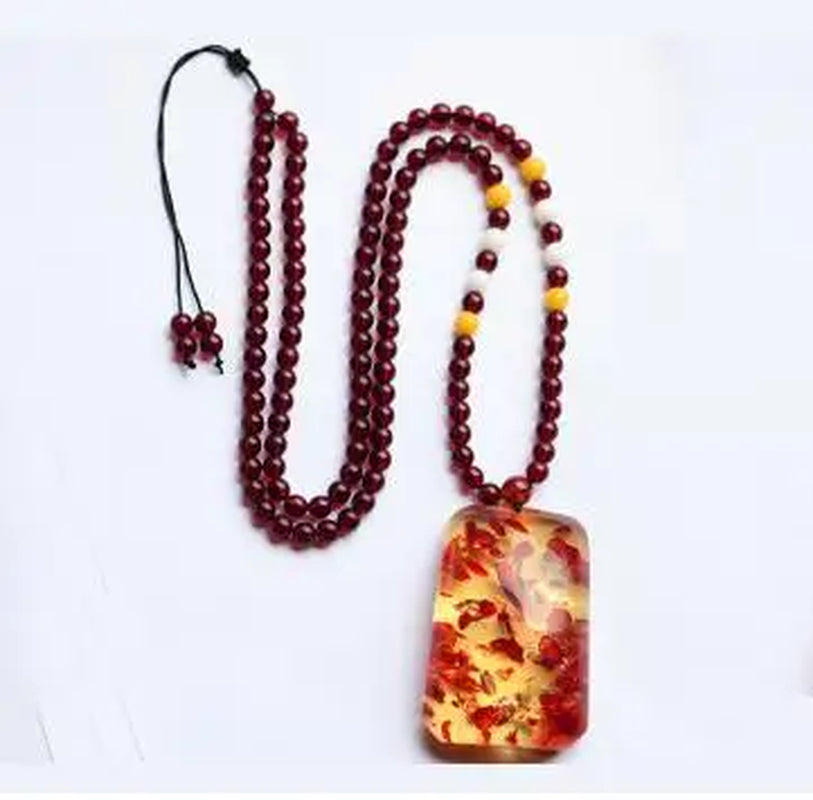 Fine Flower Amber Pendant Necklace – Natural Baltic Amber Amulet for Women and Men