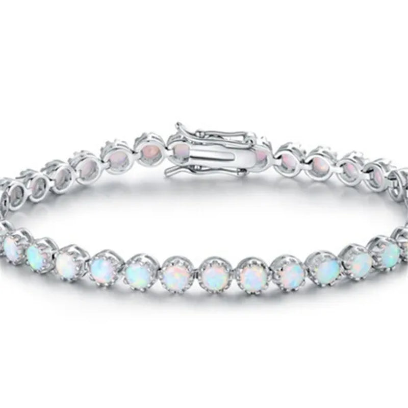 Women'S 925 Silver Opal Bracelet Fashion Exquisite Bracelet Jewelry