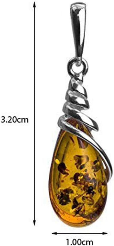 Radiant Amber Sterling Silver Drop Dangle Earrings & Pendant Necklace Set - 18"