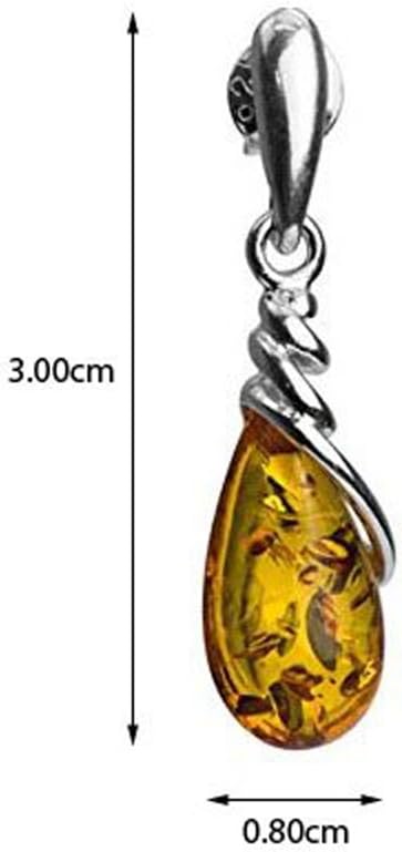 Radiant Amber Sterling Silver Drop Dangle Earrings & Pendant Necklace Set - 18"