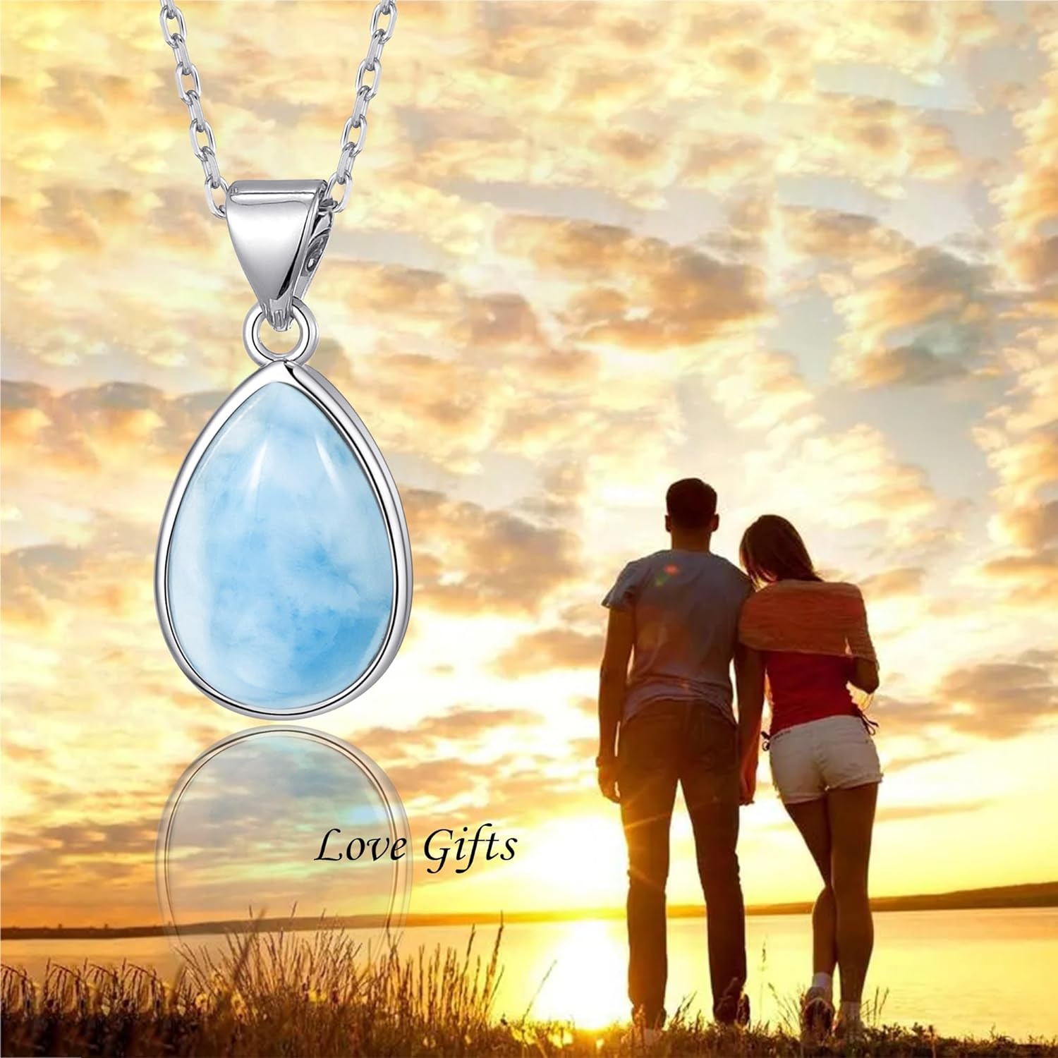 Natural Larimar Pendant