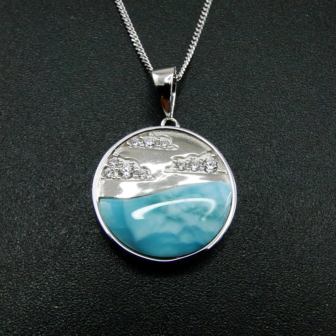 Caribbean Larimar Jewelry 925 Sterling Silver Natural Larimar Pendants