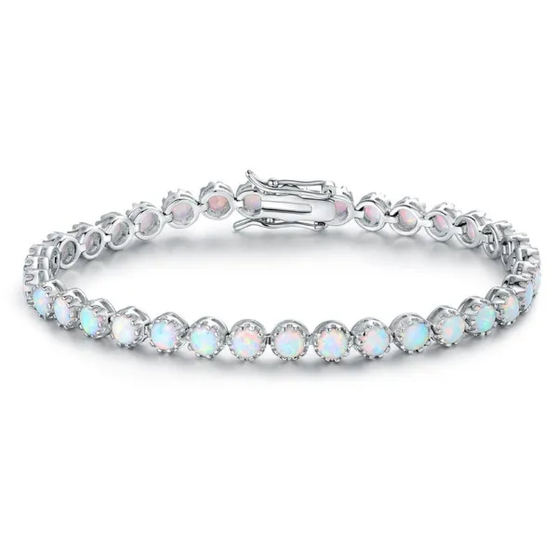 Women'S 925 Silver Opal Bracelet Fashion Exquisite Bracelet Jewelry