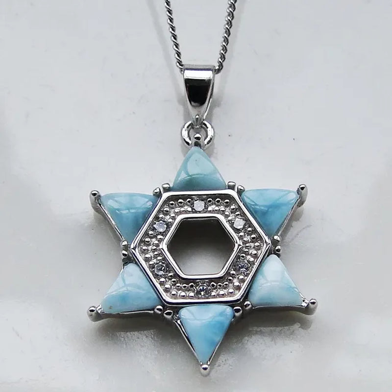 Caribbean Larimar Jewelry 925 Sterling Silver Natural Larimar Pendants