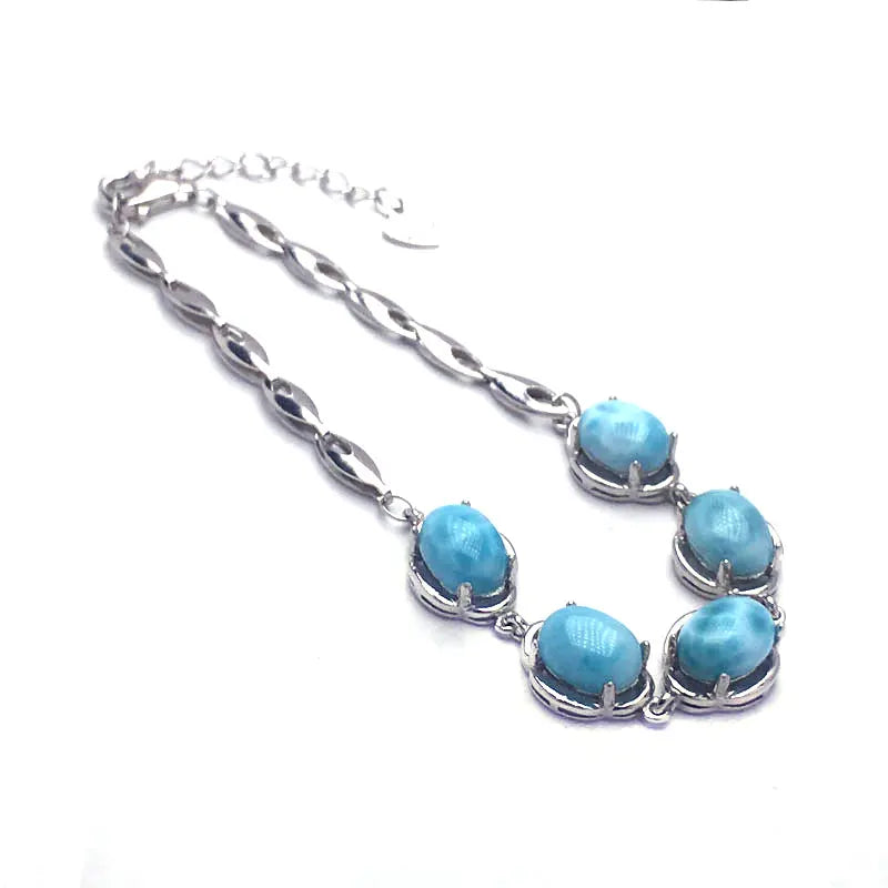 Sterling 925 Silver High Quality Larimar Bracelet