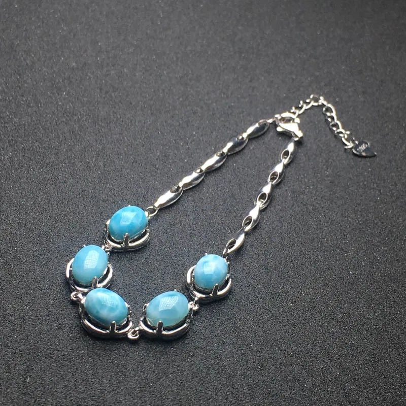 Sterling 925 Silver High Quality Larimar Bracelet