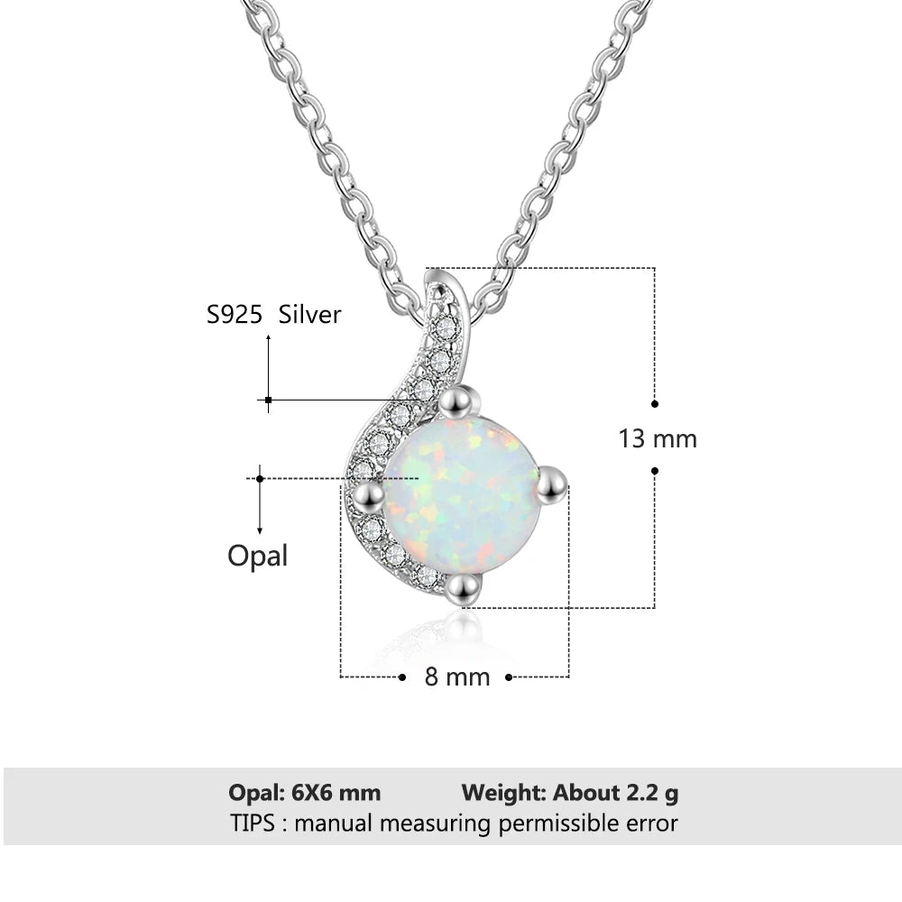 925 Sterling Silver White Opal Jewelry Set – Ring, Earrings, and Necklace