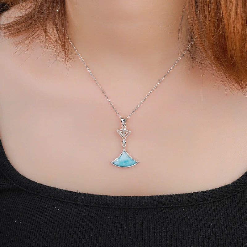 925 Silver Larimar Pendant | Soft Beauty Collision | Classic Breath Collection